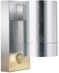 Wandlamp Tin Maxi GU10 verzinkt IP54 + sensor