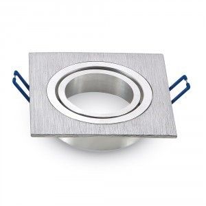 Inbouwspot verstelbaar 50mm vierkant geborsteld aluminium