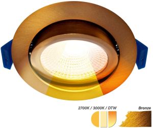 LED inbouwspot 5-7W CCT 85mm 36gr rond verstelbaar brons