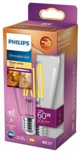 Philips LED ST64 E27 5,9-60W filament helder WarmGlow blister