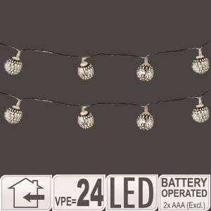 Bolverlichting warm wit 8 LEDS deco zilver 130cm
