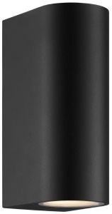 Wandlamp Dion rond 2x GU10 zwart IP54