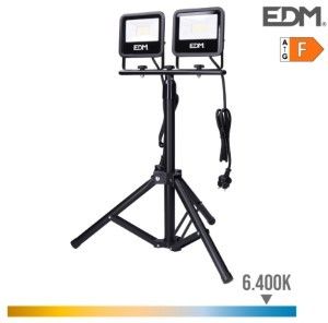 LED Bouwlampen 2x30W op tripod statief 6400K IP65 zwart