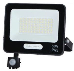 LED Bouwlamp 50W 6000K zwart + sensor