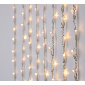 Gordijnverlichting 189 LEDs warm wit + flash