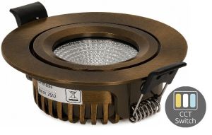LED inbouwspot 6W 3CCT 82mm 36gr rond verstelbaar koper