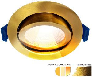 LED inbouwspot 5-7W CCT 85mm 36gr rond verstelbaar messing
