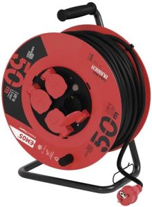 Kabelhaspel H05 3x1,5qmm 50m zwart/rood IP44