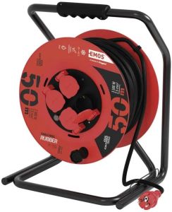 Kabelhaspel H05 3x2,5qmm 50m zwart/rood IP44