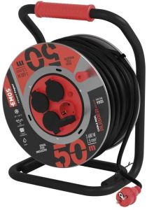 Kabelhaspel prof H07 3x1,5qmm 50m zwart/rood IP44