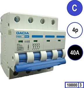 Installatieautomaat 40A C kar 4p GACIA