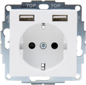 Kopp HK07 PURE mat wit inbouw stopcontact wcd RA + 2x USB