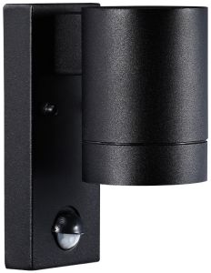 Wandlamp Tin Maxi GU10 zwart IP54 + sensor