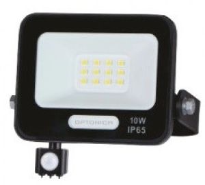 LED Bouwlamp 10W 3000K zwart + sensor