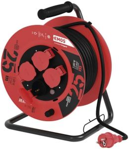Kabelhaspel H05 3x2,5qmm 25m zwart/rood IP44