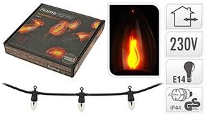 Vlamverlichting grote kaars 10 lamps - lengte 420cm