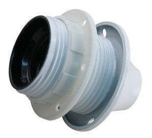Lamphouder E27 wit met kraag en ring