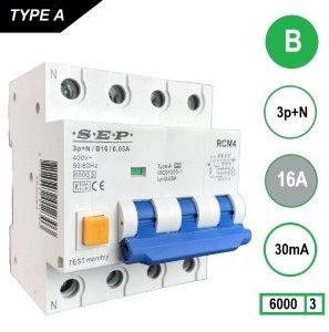 Aardlekautomaat 16A B kar 30mA 4p SEP
