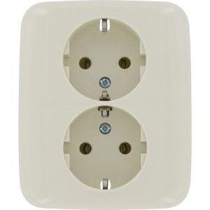 Busch Jaeger CREME inbouw stopcontact wcd RA dubbel