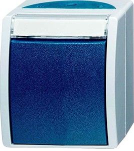 Busch Jaeger SWD opbouw wissel schakelaar blauw