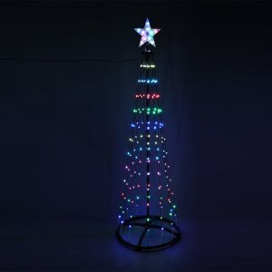 Spiraalboom 150cm 154 LEDs RGB Zwart