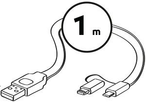 USB 2-in-1 laadkabel 1m zwart | Micro usb en Lightning