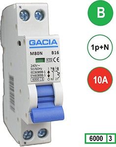 Installatieautomaat 10A B kar 2p GACIA