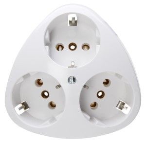 Stopcontact RA inbouw 3-voudig artic wit