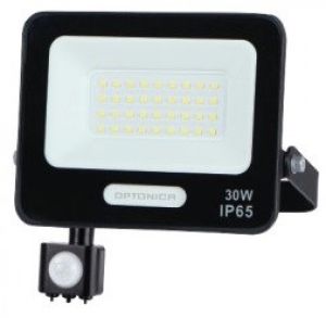 LED Bouwlamp 30W 3000K zwart + sensor