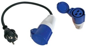 CEE verloopsnoer 40cm stekker naar CEE contra