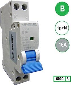 Installatieautomaat 16A B kar 2p SEP