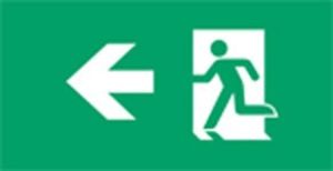 Pictogram folie LYRA noodverlichting links