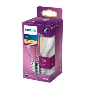 Philips LED GLS E27 1,5-15W 2700K filament helder blister