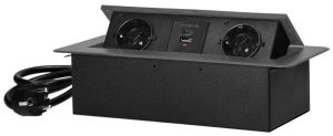 TCD RA 2V +USB en USB-C zwart + aansluitsnoer