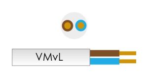 Kabel H03VV-F VMVS rond 2x0,75qmm zilver transparant