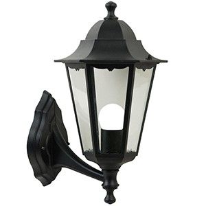 Wandlamp Cardiff Up E27 zwart IP44