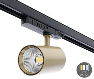 LED railspot 3-fase goud multi instelbaar 10-30W 3CCT