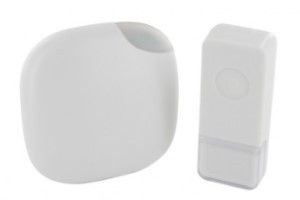 Draadloze deurbel set 300m plug-in design wit + flits