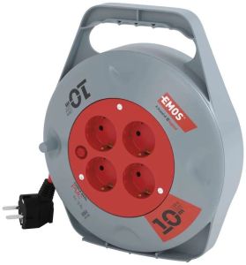 Kabelbox H05 3x1qmm 10m grijs/rood