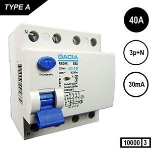 Aardlekschakelaar 40A 30mA 4p GACIA