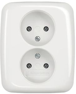 Busch Jaeger WIT inbouw stopcontact wcd dubbel