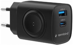 USB + USB-C snellader 20W + Apple iWatch lader zwart