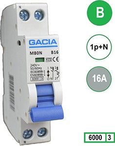 Installatieautomaat 16A B kar 2p GACIA