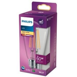 Philips LED ST64 E27 7-60W 2700K filament helder blister