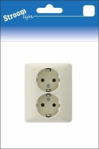 PEHA CREME inbouw stopcontact wcd RA dubbel