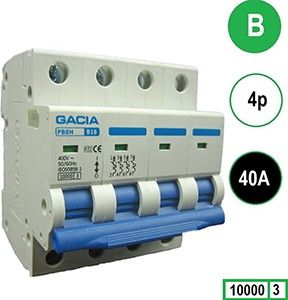 Installatieautomaat 40A B kar 4p GACIA