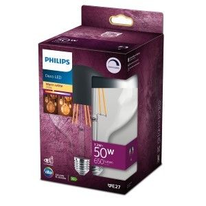 Philips LED Globe G125 E27 7,2-50W 2700K Kopspiegel filament dimbaar blister