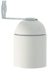 Lamphouder E27 wit met beugel