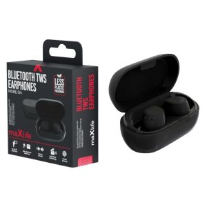 Bluetooth draadloze earbuds + oplaadcase zwart