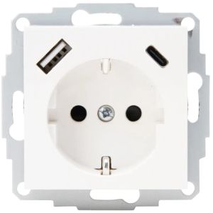Kopp HK07 PURE mat wit inbouw stopcontact wcd RA + USB + USB-C